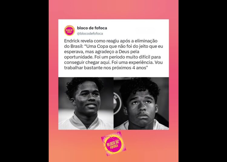 #endrick revela como reagiu após a eliminação do Brasil. #fofoca #fofocas