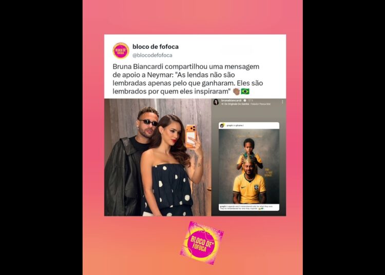 #brunabiancardi  compartilhou mensagem de apoio a #neymar .