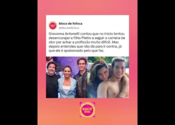 #giovannaantonelli falou que tentou desencorajar o filho a seguir carreira de ator no início.