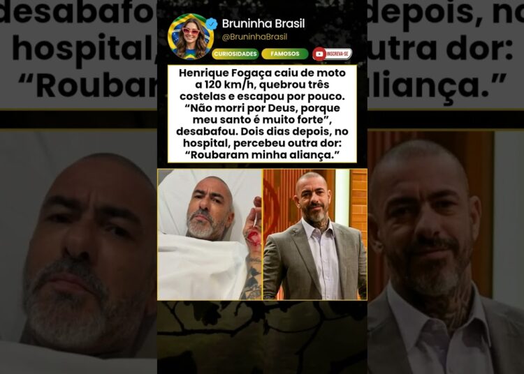 Henrique Fogaça sofre acidente a 120 km/h e denuncia roubo de aliança no hospital