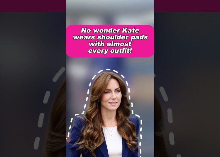 No wonder Kate wears shoulder pads with almost every outfit! #katemiddleton #royal