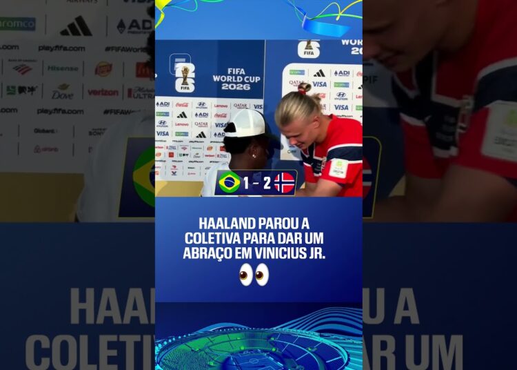 NÃO É SÓ FUTEBOL! VINI JR APARECE PRA ABRAÇAR HAALAND APÓS BRASIL X NORUEGA! 👏🇳🇴🇧🇷