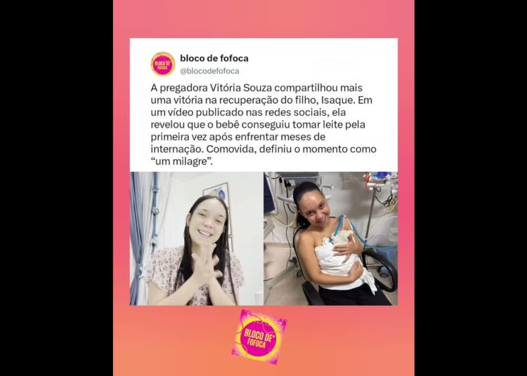 A pregadora #vitoriasouza  compartilhou mais uma vitória na recuperação do filho, Isaque. #fé #jesus
