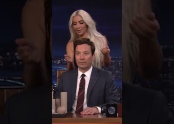 #KimKardashian gives Jimmy a face massage with her new #SKKN products 😂 #shorts