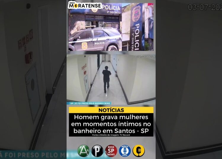 Homem grava mulheres no banheiro em Santos – SP #news #noticias #jornalismo #fofocas #justice