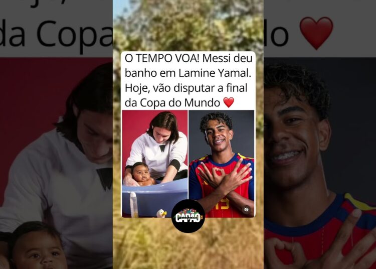 Lionel Messi apareceu em uma foto dando banho em Lamine Yamal #fofocas #lionelmessi #lamineyamal