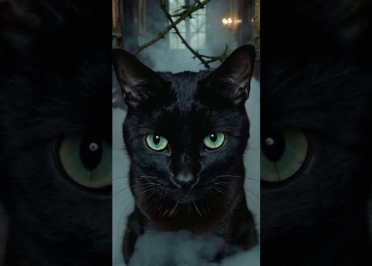 Alerta de fofura e realeza! 👑🐈⬛ Esse gato preto não veio para brincadeira, ele veio para ser o ce