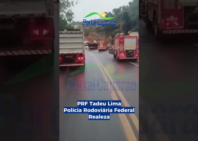Colisão entre caminhão na BR-262 entre Realeza e Manhuaçu