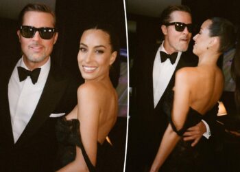 Brad Pitt e Ines de Ramon tornam-se oficiais no Instagram com fotos do casamento de Taylor Swift