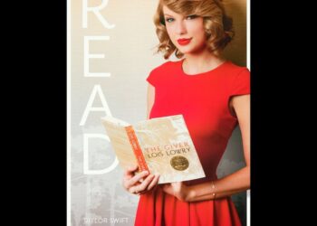 Cartaz de Taylor Swift lendo 'The Giver' está à venda em leilão da American Library Association