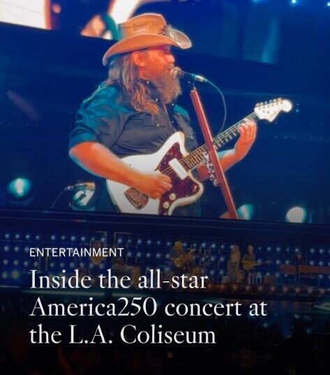 Chris Stapleton e Chaka Khan comemoram o 250º aniversário da América no LA Coliseum
