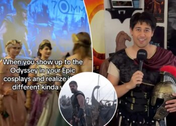 Cinéfilos usam moda cosplay para estreia no filme 'A Odisséia'