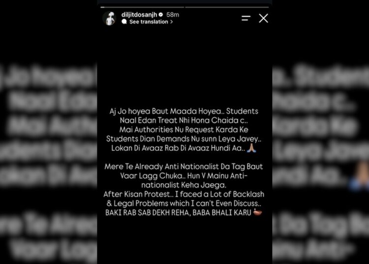 Diljit Dosanjh Shabana Azmi Sonakshi Sinha Huma Qureshi Riteish Deshmukh Celebridades apoiam protesto juvenil, ação policial Slam