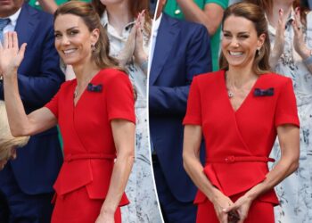 Kate Middleton vira cabeças de vermelho para aparição em Wimbledon 2026