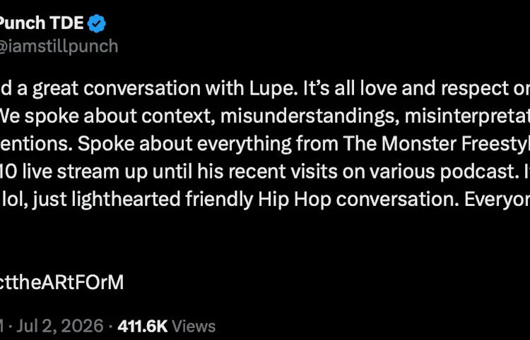 Punch teve uma ‘ótima conversa’ com Lupe em meio ao discurso de Kendrick Lamar