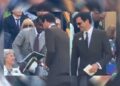 Roger Federer greets Queen Camilla’s companion and senior royal at Wimbledon