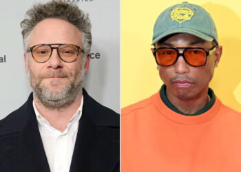 Seth Rogen compartilha momento estranho com o colaborador de “Rei Leão” Pharrell Williams em jantar (exclusivo)
