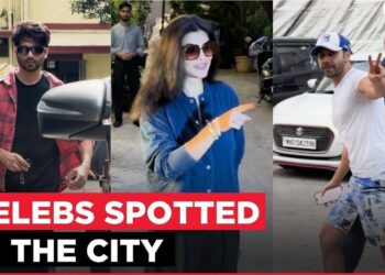 Shahid Kapoor entra correndo em seu veículo enquanto Varun Dhawan acena rapidamente para os fotógrafos enquanto celebridades são vistas por aí.