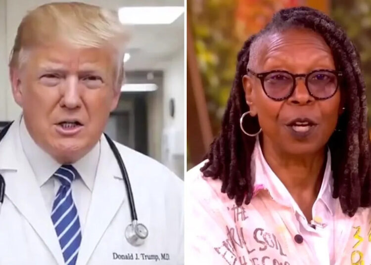 Trump compartilha vídeo bizarro de ‘Doctor’ ‘Curing’ Whoopi Goldberg e mais celebridades