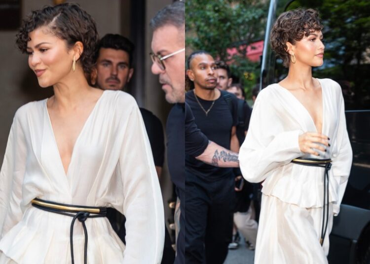 Zendaya se torna grega em Khaite para a turnê de imprensa de 'The Odyssey'