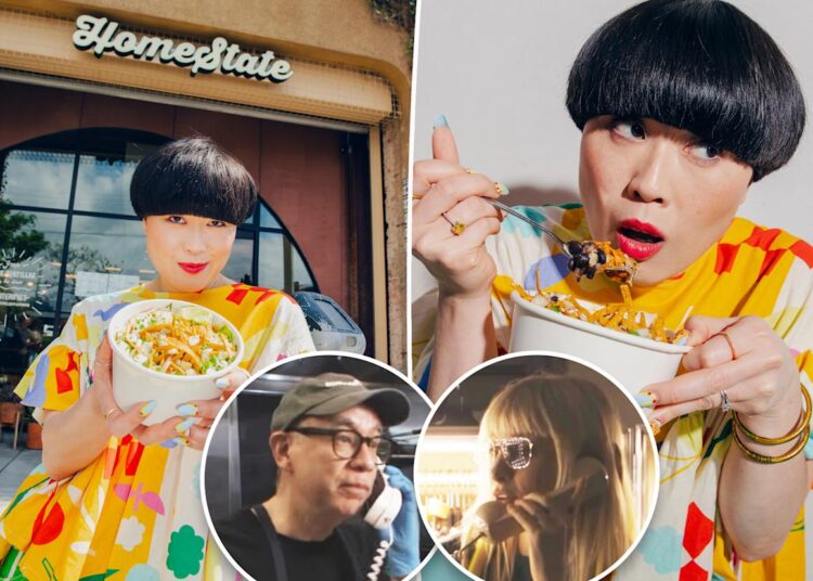 Una división de Atsuko Okatsuka con su nuevo tazón HomeState y un inserto de Fred Armisen y Hayley Williams