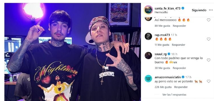 Santa Fe Klan y Natanael Cano juntos, fotografía de los cantantes emociona a sus seguidores