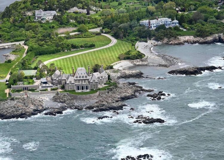Vista aérea de Seafair en Newport, Rhode Island