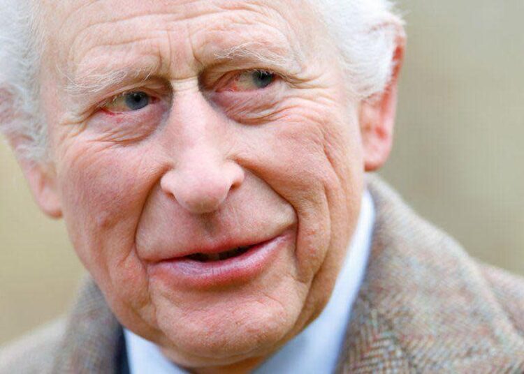 King Charles wears a sandy-coloured overcoat and white shirt while attending a service at the Church of St Mary the Virgin, close to the Sandringham Estate in Norfolk, England, on 26 January, 2025.