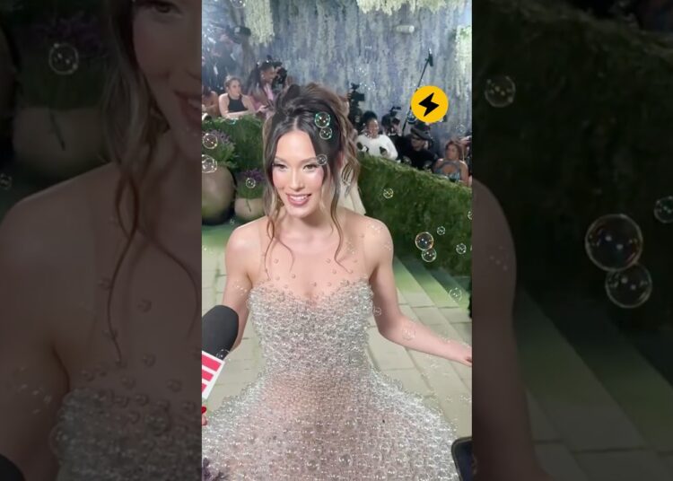 Eileen Gu’s Met Gala “Bubble Dress” Made of 15,000 Glass Spheres Blew Actual Bubbles