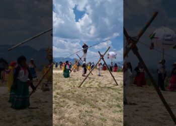 Espectáculo de los Maromeros en San Isidro, Ticuá, Oaxaca | ¿Alguien ha echo esto? #fyp #viral