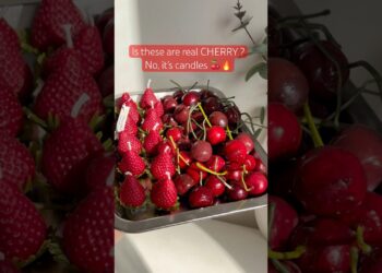 Hyper-realistic Cherry Candles DIY 🍒✨ | Aesthetic Wax Fruit 🔥 #shorts #candlemaking