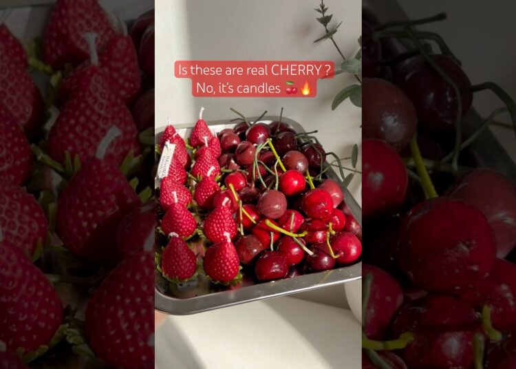 Hyper-realistic Cherry Candles DIY 🍒✨ | Aesthetic Wax Fruit 🔥 #shorts #candlemaking