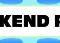 Texto indicando "Recs de fin de semana" en negrita con un fondo dinámico