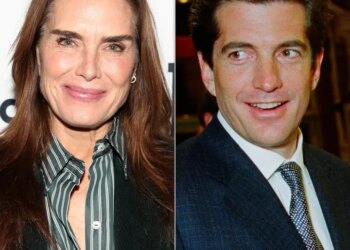 Brooke Shields, left, and John F. Kennedy Jr. were romantically linked in the media in the 1980s after meeting at a ski resort in Aspen, Colorado.