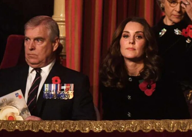 Andrew Mountbatten-Windsor y Kate Middleton asisten al Royal Festival of Remembrance en 2017. Por: MEGA