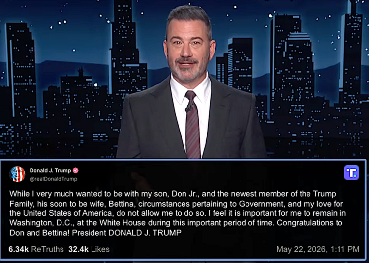 Jimmy Kimmel Gives Jaw-Dropping Theory Why Trump Didn't Attend Don Jr's Wedding