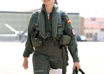 Su Alteza Real la Princesa de Asturias en la Base Aérea de Talavera la Real de Badajoz.