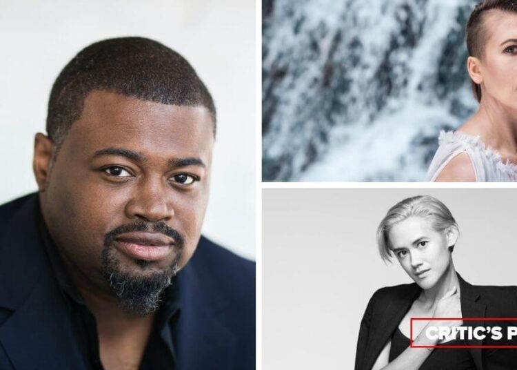 LR: (en el sentido de las agujas del reloj): el tenor Russell Thomas, protagonista de Werther, de la Canadian Opera Company (Fotografía cortesía del artista); La música, compositora y curadora Anna Pigdorna (Fotografía cortesía del artista); directora Stephanie Childress (Foto cortesía del artista)