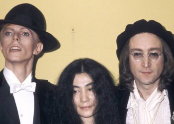 David Bowie, Yoko Ono, John Lennon at the 17th Annual GRAMMY Awards