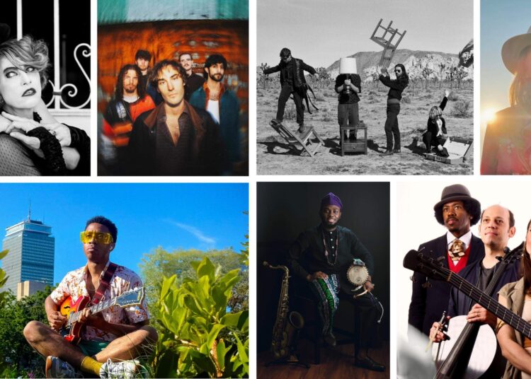 Clockwise from top left: The Dresden Dolls (Pixie Vision Photography); Fai Laci (Courtesy Jamison Wrinn); OK Goodnight (Courtesy Zack Spencer); Charlie Marie (Courtesy Courtney Denelle); Biribá Union (Courtesy Titilayo Ayangade); Temidayo Balogun (Courtesy Jibril Taiwo); and Haasan Barclay (Courtesy the artist).
