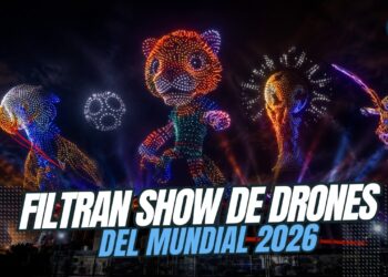 Filtran imágenes del show de drones que preparan para el Mundial en el Azteca