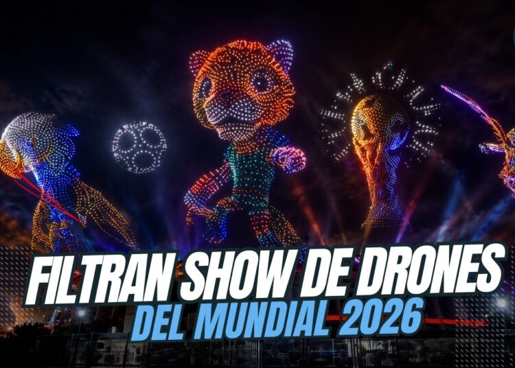 Filtran imágenes del show de drones que preparan para el Mundial en el Azteca