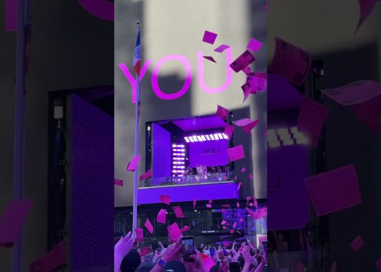 Live music concert by Madonna at Times Square TSX Screen, Times Square, New York City