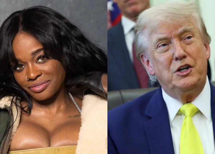 (De izquierda a derecha) Azealia Banks y Donald Trump.