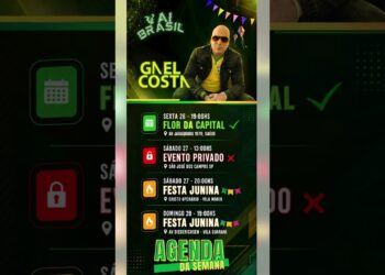 Agenda de Shows São João – #GaelCosta #festajunina #maiorsaojoaodomundo #tuvemtuvai