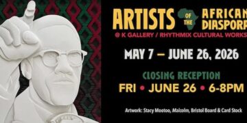 Alameda Post - El cartel de la exposición Artistas de la diáspora africana en Rhythmix.