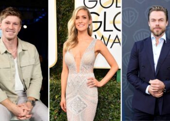 (from left) Robert Irwin, Kirstin Cavallari, and Derek Hough