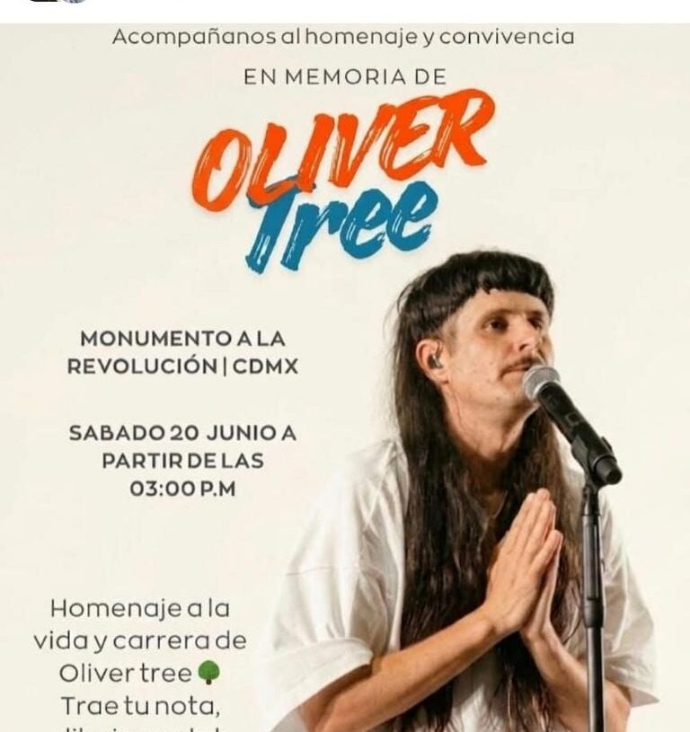Fanáticos de Oliver Tree convocan a homenaje en memoria del cantante en Monumento a la Revolución