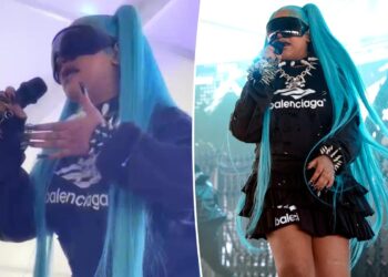 Kim Kardashian, la hija de Kanye West, North, de 12 años, ocupa un lugar central en su primera actuación en solitario en un festival de música