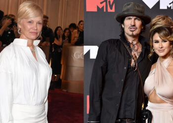 (De izquierda a derecha) Pamela Anderson, Tommy Lee y Brittany Furlan.